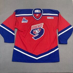 Vintage Montreal Rocket Jersey CCM Hockey Mens XL CHL QMJHL Red Blue Blank Back